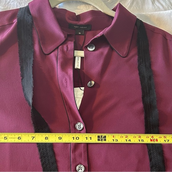 New! Marc Jacobs Silk Berry Shirt Top - Picture 5 of 13